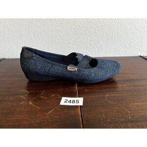 Anne Klein Sport Akusyn Woman's Ballerina Flats Shoes Blue Rhinestones Slip On